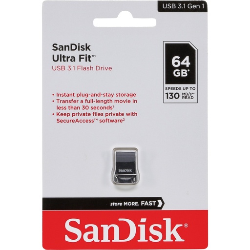 [722192] SanDisk Cruzer Ultra Fit    64GB USB 3.1         SDCZ430-064G-G46
