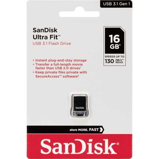 [722339] SanDisk Cruzer Ultra Fit    16GB USB 3.1         SDCZ430-016G-G46