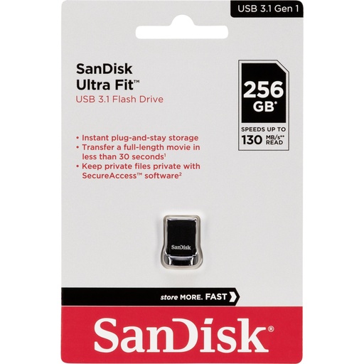 [722542] SanDisk Cruzer Ultra Fit   256GB USB 3.1         SDCZ430-256G-G46