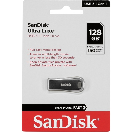 [722780] SanDisk Cruzer Ultra Luxe  128GB USB 3.1 150MB/s  SDCZ74-128G-G46