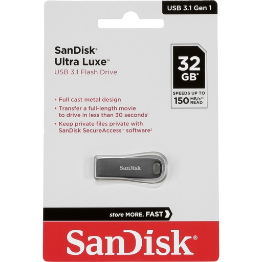 [723053] SanDisk Cruzer Ultra Luxe   32GB USB 3.1 150MB/s  SDCZ74-032G-G46