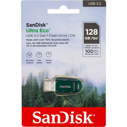[752908] SanDisk Ultra Eco Drive    128GB USB 3.2 100MB/s  SDCZ96-128G-G46