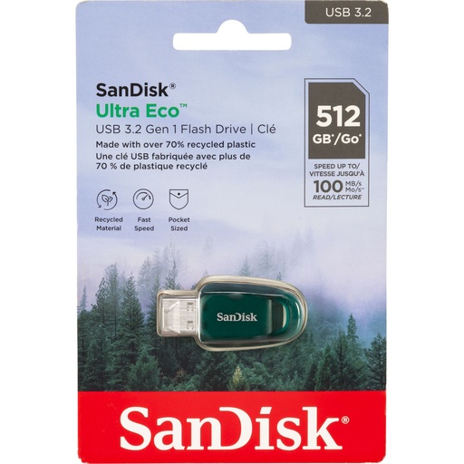 [752922] SanDisk Ultra Eco Drive    512GB USB 3.2 100MB/s  SDCZ96-512G-G46