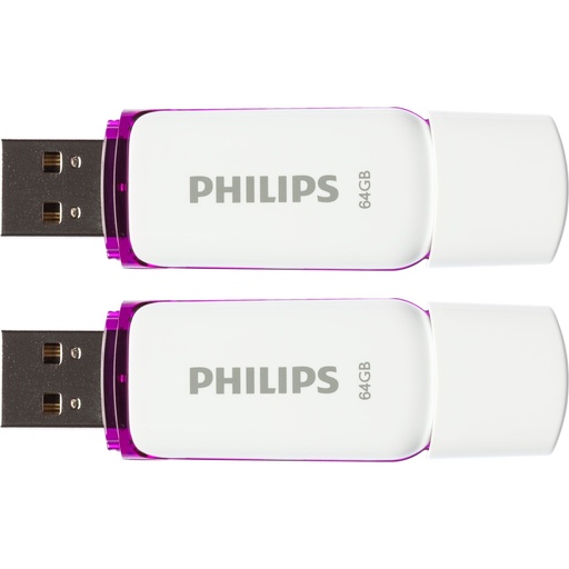 [797953] Philips USB 2.0 2-Pack      64GB Snow Edition Magic Purple