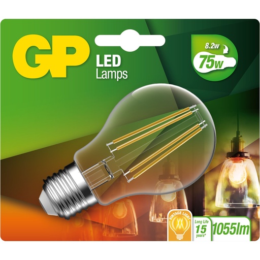 [505500] GP Lighting Filament Classic E27 LED 8,2W (75W)806lm DIM GP079934
