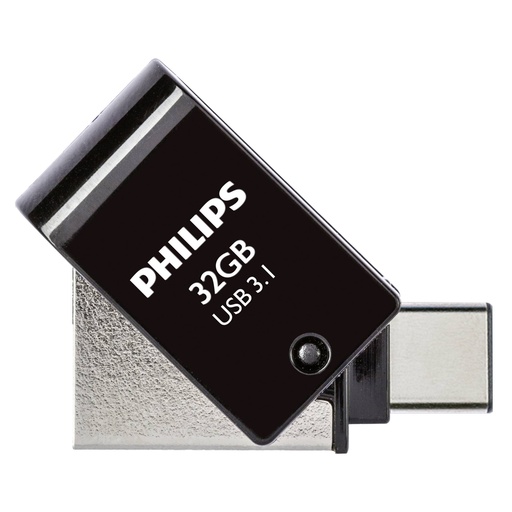 [512724] Philips 2 in 1 OTG          32GB USB 3.1 + USB C Midnight Black