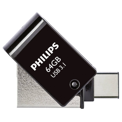 [512731] Philips 2 in 1 OTG          64GB USB 3.1 + USB C Midnight Black