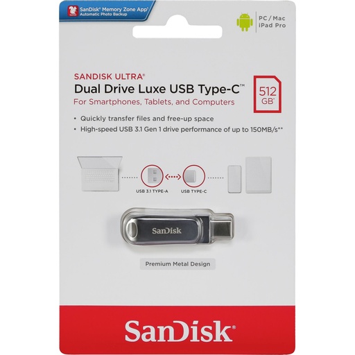 [722675] SanDisk Ultra Dual Drive Luxe 512GB USB Type-C SDDDC4-512G-G46