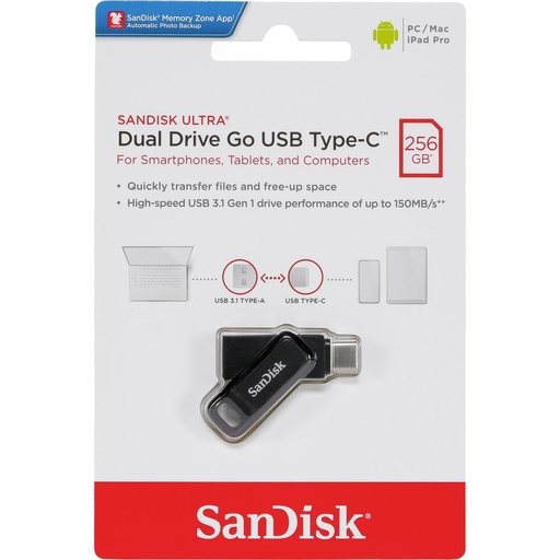 [722899] SanDisk Ultra Dual DriveGo 256GB USB Type C Flash SDDDC3-256G-G46