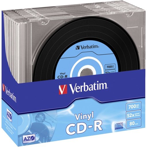 [112105] 1x10 Verbatim CD-R 80 / 700MB 52x Speed, Vinyl Surface, Slim