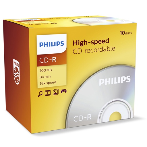 [513438] 1x10 Philips CD-R 80Min 700MB 52x JC