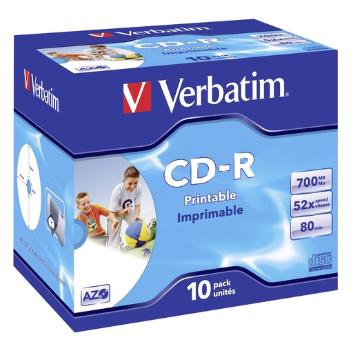 [713991] 1x10 Verbatim Data Life Plus JC CD-R 80 / 700MB, 52x, printable