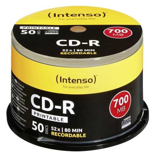 [745904] 1x50 Intenso CD-R 80 / 700MB 52x Speed, printable, scr. res.