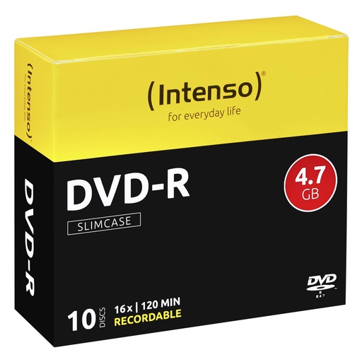 [155596] 1x10 Intenso DVD-R 4,7GB 16x Speed, Slimcase