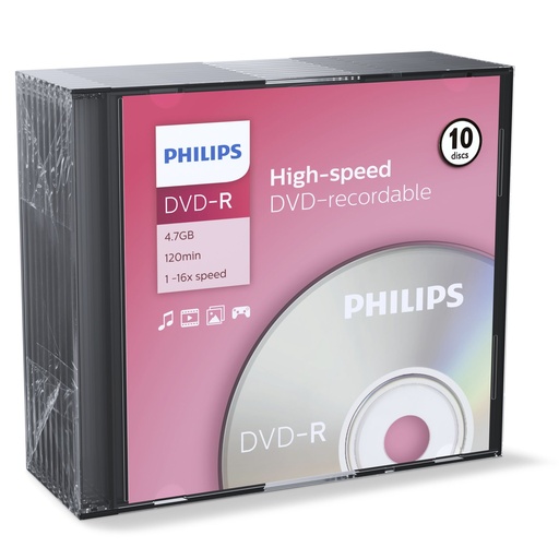[513599] 1x10 Philips DVD-R 4,7GB 16x SL