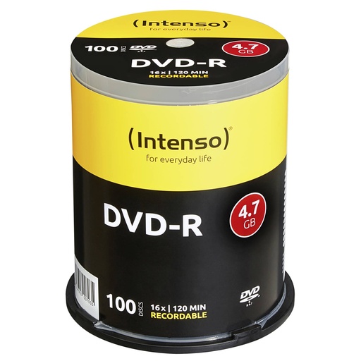 [767998] 1x100 Intenso DVD-R 4,7GB 16x Speed, Cakebox