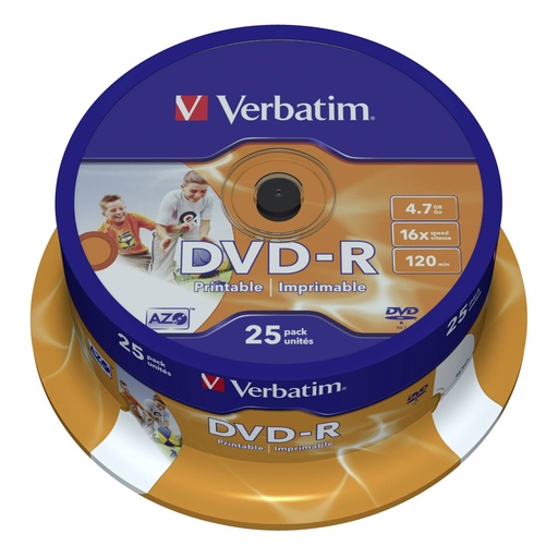[770509] 1x25 Verbatim DVD-R 4,7GB 16x Speed, wide printable