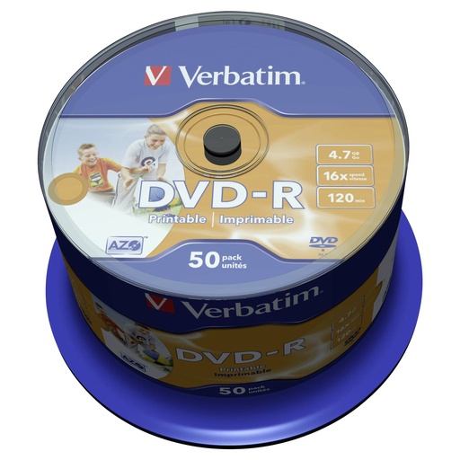 [770523] 1x50 Verbatim DVD-R 4,7GB 16x Speed, photo printable