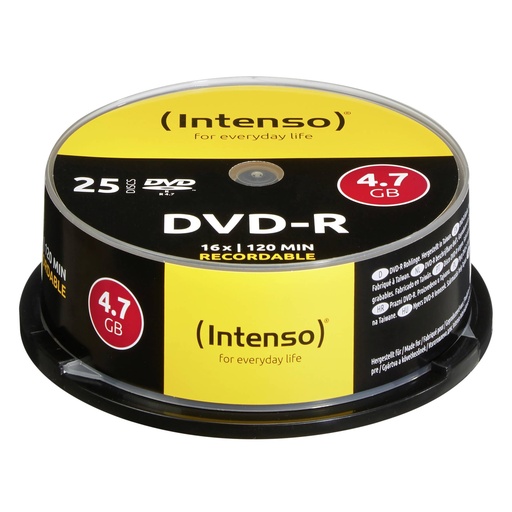 [876825] 1x25 Intenso DVD-R 4,7GB 16x Speed, Cakebox