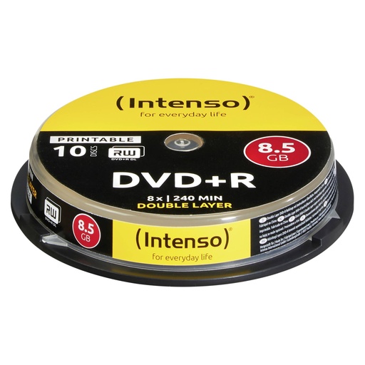 [254660] 1x10 Intenso DVD+R 8,5GB 8x Speed, Double Layer printable