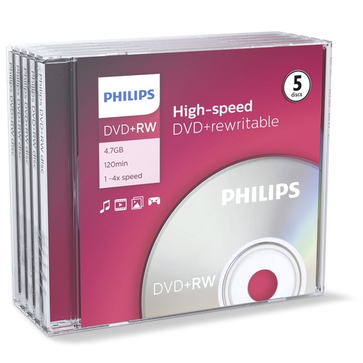 [513648] 1x5 Philips DVD+RW 4,7GB 4x JC