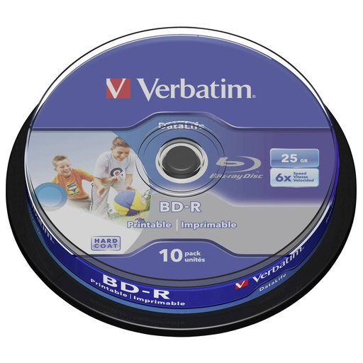 [717892] 1x10 Verbatim BD-R Blu-Ray 25GB 6x Speed DL Wide Printable CB
