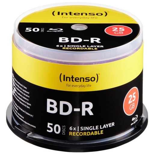 [826093] 1x50 Intenso BD-R 25GB 6x Speed, Cakebox