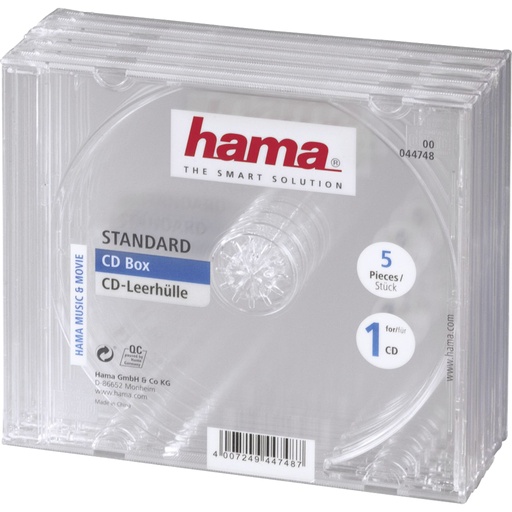 [111291] 1x5 Hama CD Jewel-Case transparent                44748