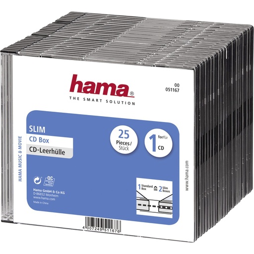[380625] 1x25 Slim CD Jewel Case transparent/black          51167