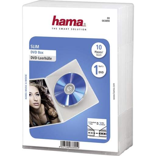 [380667] 1x10 Hama Slim DVD Jewel Case transparent                83890
