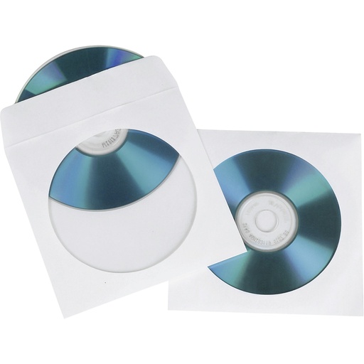 [525623] 1x100 Hama CD/DVD Paper Sleeves white                   SK 51174