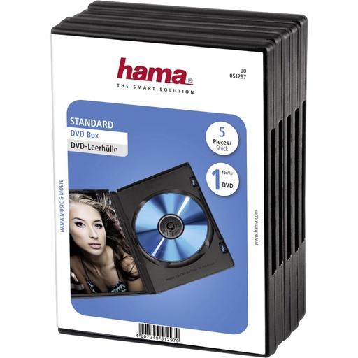 [668232] Hama DVD-sleeves  5-Pack black                      51297