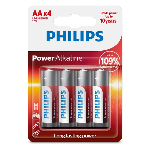 [113775] 1x4 Philips Power Alkaline AA battery