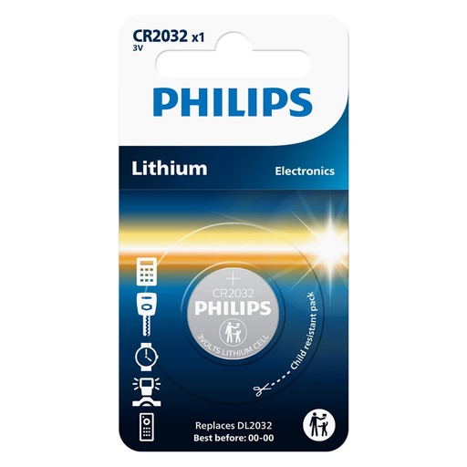 [113901] Philips Lithium 3.0V Knopfzelle CR2032