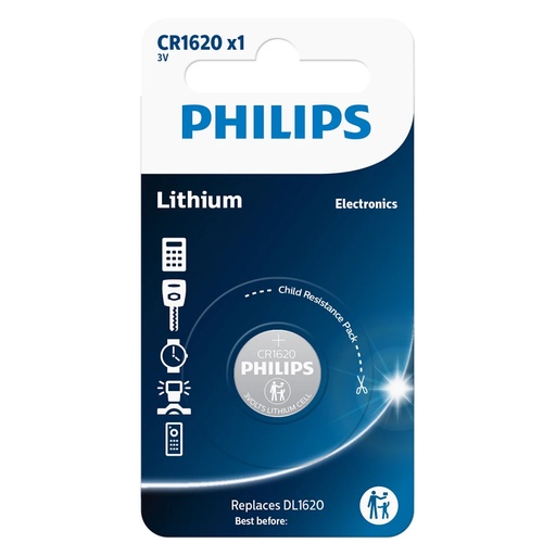 [113915] Philips Lithium 3.0V Knopfzelle CR1620