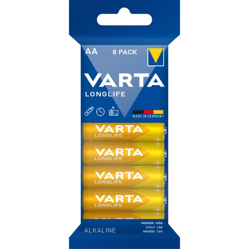 [168611] 1x8 Varta Longlife AA LR 6 Bulk Pack