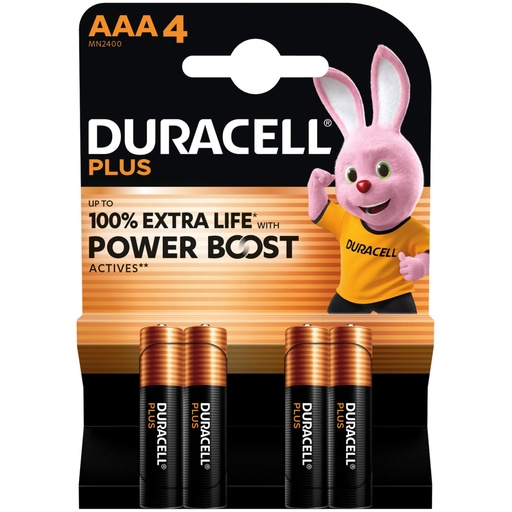 [185021] 1x4 Duracell Plus Power Boost Micro MN2400 AAA LR03 1,5V
