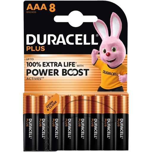 [185028] 1x8 Duracell Plus Power Boost Micro MN2400 AAA LR03 1,5V