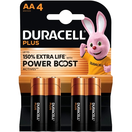 [185042] 1x4 Duracell Plus Power Boost Mignon MN1500 AA LR6 1,5V