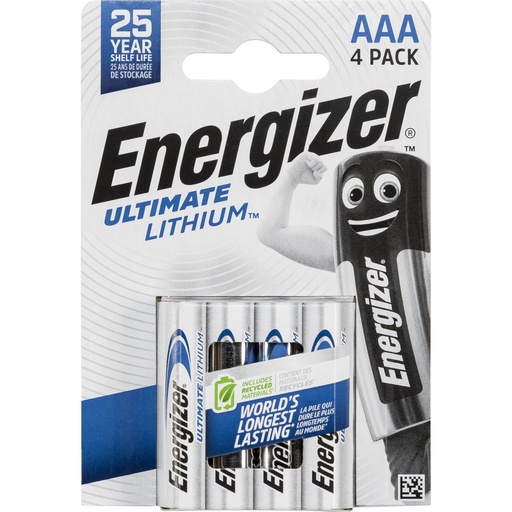 [349874] 1x4 ENERGIZER Ultimate Lithium Micro AAA LR 03 1,5V