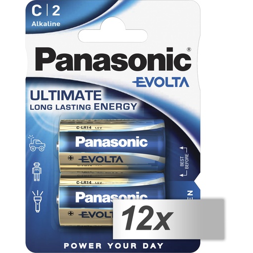 [464676] 12x2 Panasonic Evolta Baby C LR 14                LR14EGE/2BP