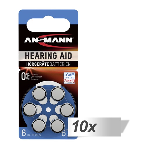 [486866] 10x6 Ansmann Zinc-Air 675 (PR44)