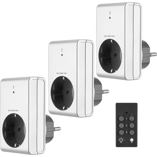 [657622] REV RC Plug Socket Set silver 3+1 3x1000W           0085010703