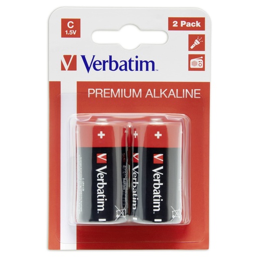 [495441] 1x2 Verbatim Alkaline battery Baby C LR 14               49922