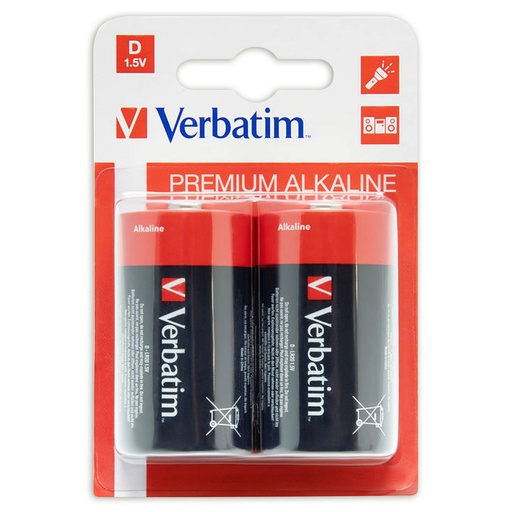 [495448] 1x2 Verbatim Alkaline battery Mono D LR 20               49923