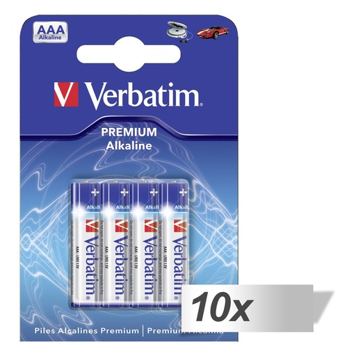 [497674] 10x4 Verbatim Alkaline battery Micro AAA LR 03            49920
