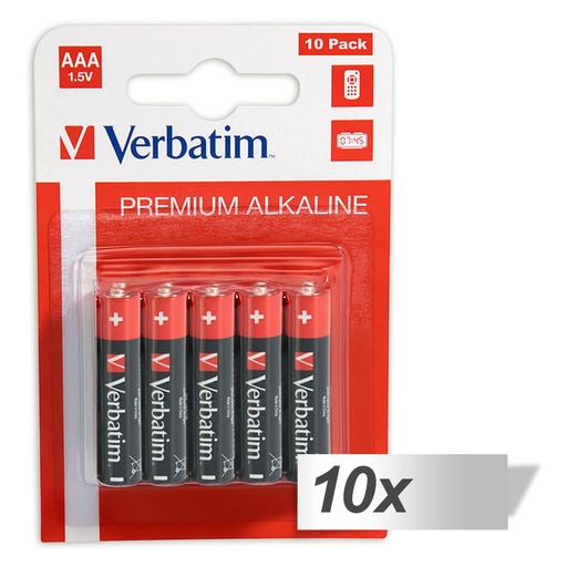 [497688] 10x10 Verbatim Alkaline battery Micro AAA LR 03            49874