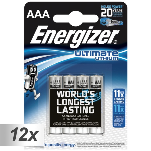 [501657] 12x4 ENERGIZER Ultimate Lithium Micro AAA LR 03 1,5V