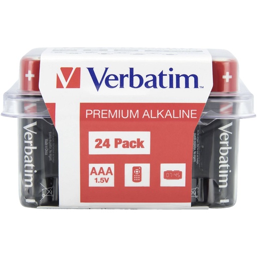 [582367] 1x24 Verbatim Alkaline battery Micro AAA LR 03 PVC Box    49504
