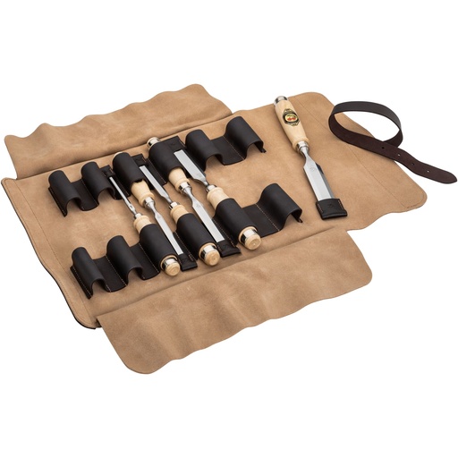 [212055] Kirschen Stechbeitelsatz in Ledertasche, 6-tlg.